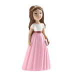 Figura para tarta Niña Comunión falda rosa - Imagen 5