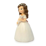 Figura tarta Comunión vestido blanco niña con cirio - Imagen 3