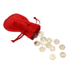 Arras doradas bolsa terciopelo roja