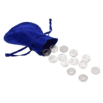 Arras plateadas bolsa terciopelo azul